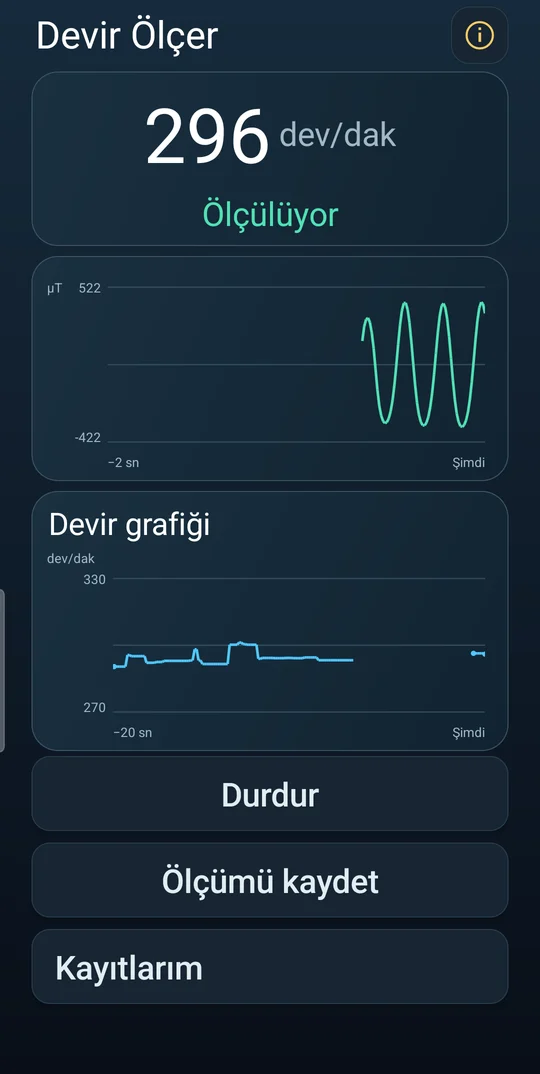 Devir ölçer ekranı